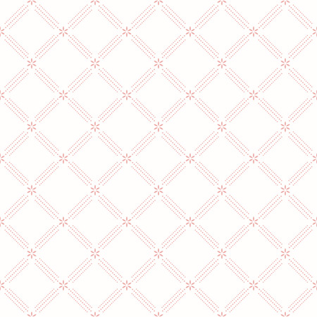 Geometric repeating vector ornament with diagonal dotted lines. Seamless abstract modern pink patternのイラスト素材