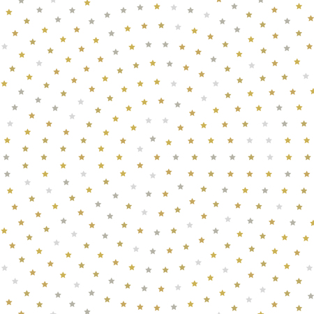 Geometric modern vector pattern. Fine round ornament with gray and yellow starsのイラスト素材