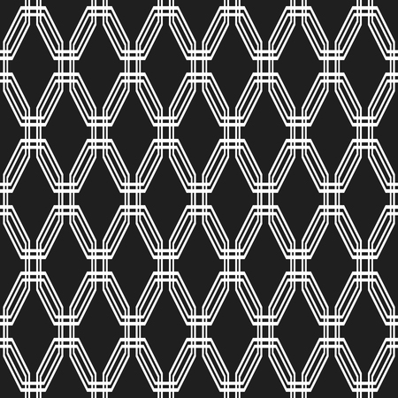 Geometric fine abstract vector octagonal background. Seamless modern pattern. Black and white patternのイラスト素材