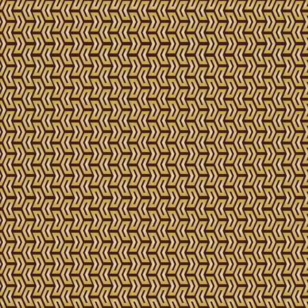 Geometric vector pattern with arrows. Seamless abstract background. Brown and golden patternのイラスト素材