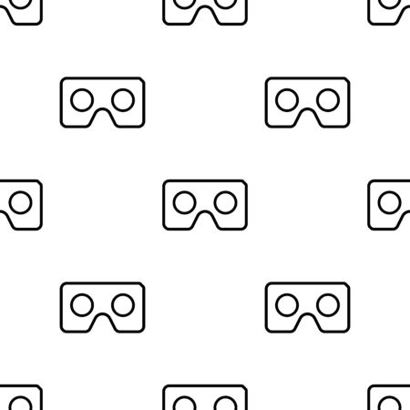 Seamless black and white pattern with vector VRのイラスト素材