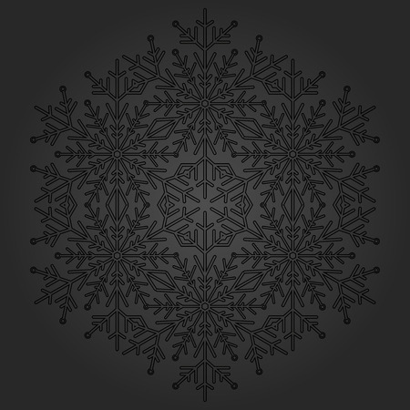 Round vector snowflake. Abstract winter ornamentのイラスト素材