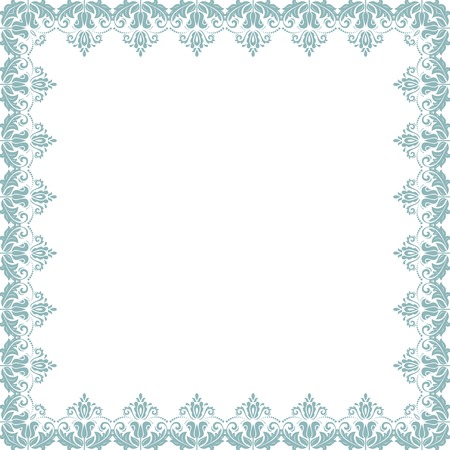Classic vector square frame with arabesques and orient elements. Abstract ornament with place for text. Vintage patternのイラスト素材