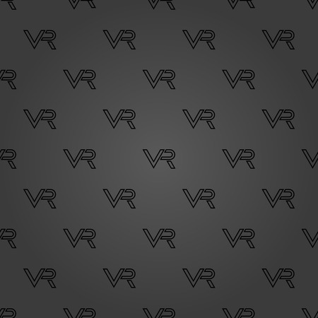 Seamless vector dark pattern with VR icon. Virtual reality.のイラスト素材