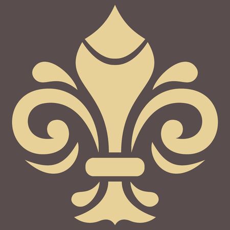 Elegant vector ornament in classic style. Abstract traditional pattern with golden royal lily. Classic vintage patternのイラスト素材