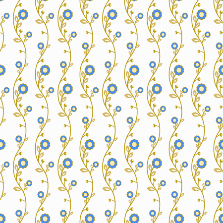 Floral vector ornament. Seamless abstract classic background with flowers. Pattern with repeating elementsのイラスト素材