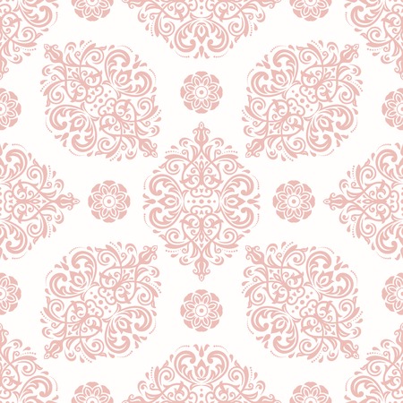 Orient vector classic pink pattern. Seamless abstract background with repeating elements. Orient backgroundのイラスト素材