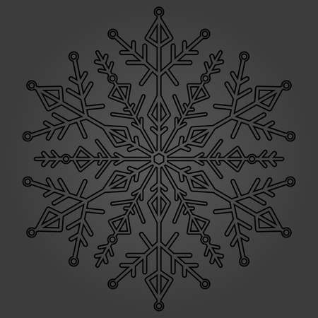 Round snowflake. Abstract winter ornament. Fine snowflakeの写真素材