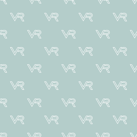 A Seamless vector light blue and white pattern with VR logos. Virtual reality logosのイラスト素材