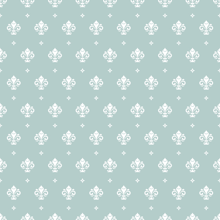Seamless vector pattern. Modern geometric ornament with white royal lilies. Classic vintage backgroundのイラスト素材