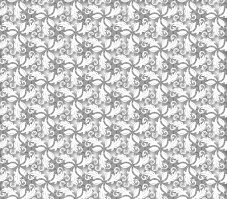 Floral vector ornament. Seamless abstract classic background with flowers. Light pattern with repeating floral elementsのイラスト素材