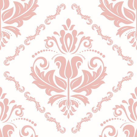 Orient vector classic pattern. Seamless abstract background with vintage elements. Orient background. Pink ornament for wallpaper and packagingのイラスト素材