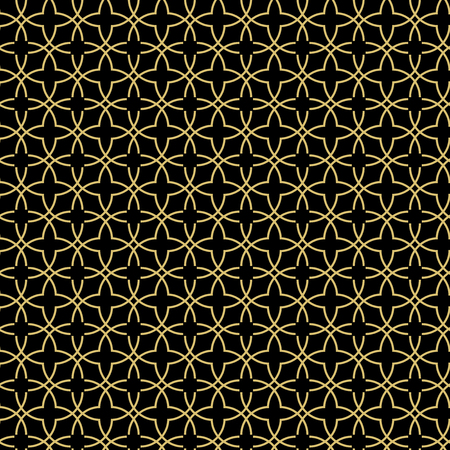 Seamless vector ornament. Modern background. Geometric black and golden modern pattern