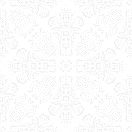 Orient vector classic light grey pattern. Seamless abstract background with vintage elements. Orient background. Ornament for wallpaper and packagingのイラスト素材