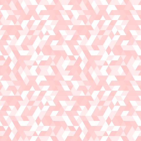 Geometric vector pattern with pink and white triangles. Geometric modern ornament. Seamless abstract backgroundのイラスト素材