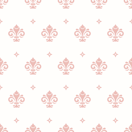 Seamless vector pattern. Modern geometric ornament with pink royal lilies. Classic vintage backgroundのイラスト素材