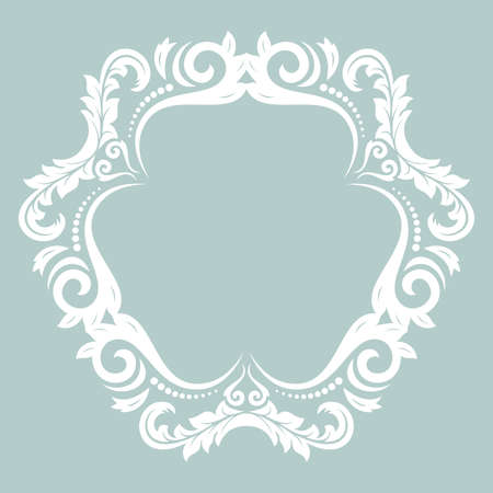 Elegant vintage vector ornament in classic style. Abstract traditional white pattern with oriental elements. Classic vintage patternのイラスト素材