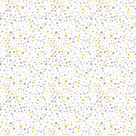 Seamless vector background with random silver and golden circles. Abstract ornament. Dotted abstract patternのイラスト素材