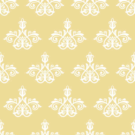 Orient vector classic pattern. Seamless abstract yellow and white background with vintage elements. Orient pattern. Ornament for wallpapers and packagingのイラスト素材