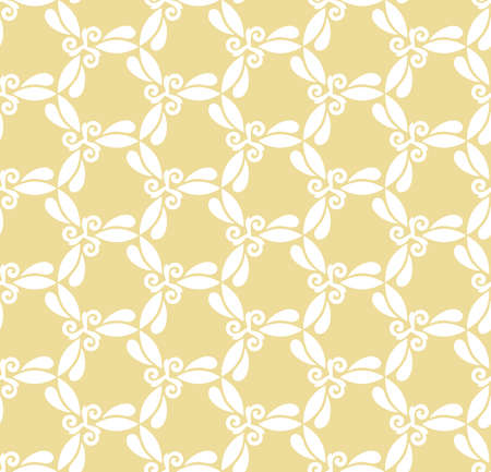 Seamless vector ornament. Modern wavy yellow and white background. Geometric modern patternのイラスト素材