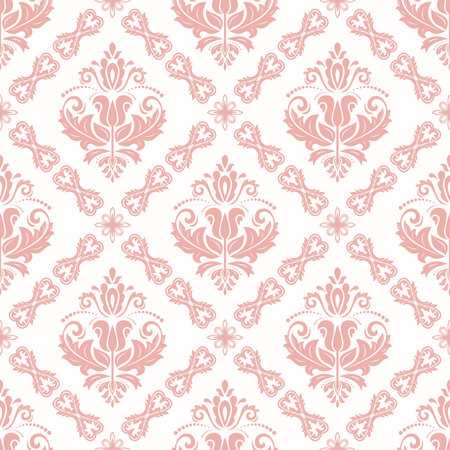 Orient vector classic pattern. Seamless abstract background with vintage pink elements. Orient pattern. Ornament for wallpapers and packagingのイラスト素材