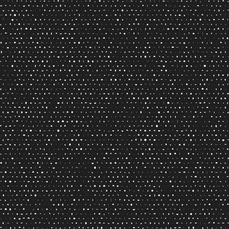 Geometric seamless dak background. Abstract black and white texture. Pattern with ink splashes and dotsの写真素材