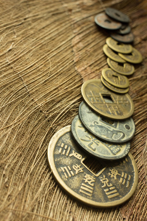Old Chinese coinの写真素材