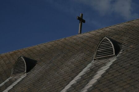 Church Cross against the Skyの写真素材