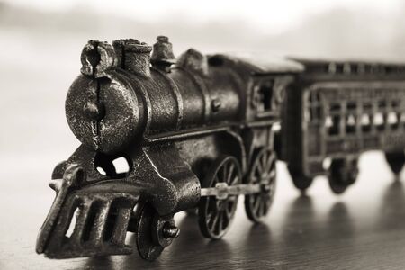 Vintage cast iron toy trainの写真素材