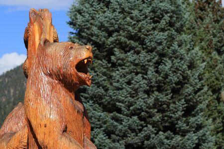 Wood carved black bear