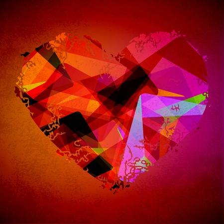 Colorful Abstract Heartのイラスト素材