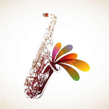 Colorful Saxのイラスト素材