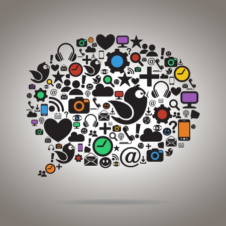 Colorful Social Media Speech Bubbleのイラスト素材