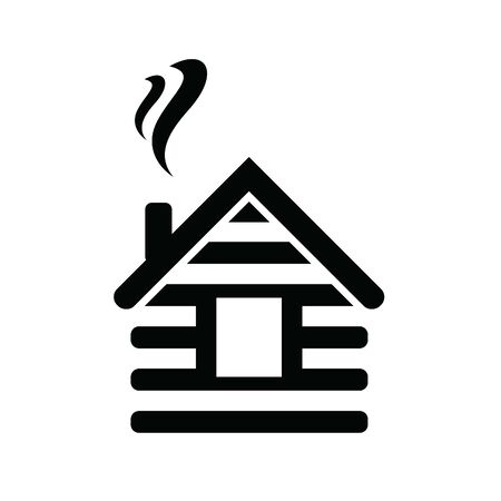 Vector illustration of a log cabinのイラスト素材