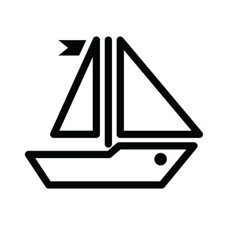 Vector illustration of a sailboatのイラスト素材