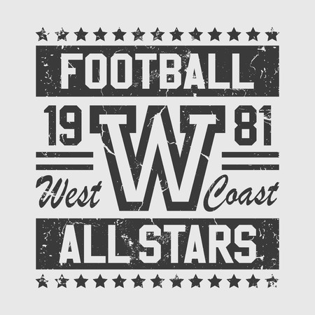 Football typography, t-shirt graphicsのイラスト素材