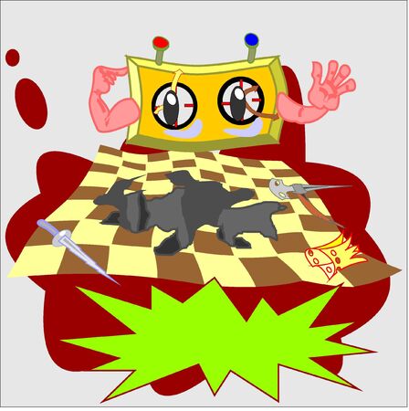 Crooced chess-board with a raptureのイラスト素材