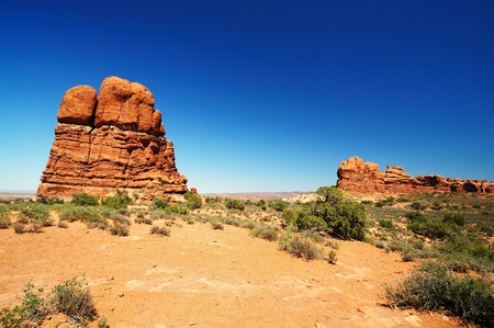 A beautiful view of arches national parkの写真素材