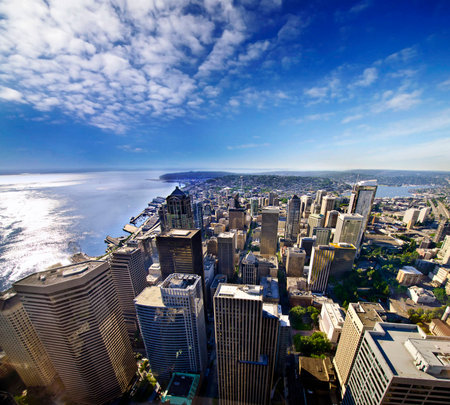 Beautiful overview from Columbia tower Seatleの写真素材
