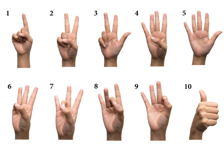 Numbers 1-10 in sign languageの写真素材