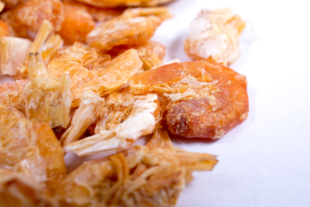 Small dried shrimp for cooking at marketの写真素材