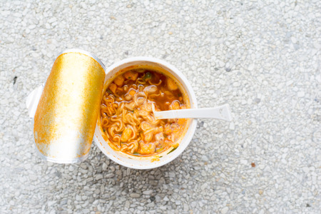 instant noodles in cupの写真素材