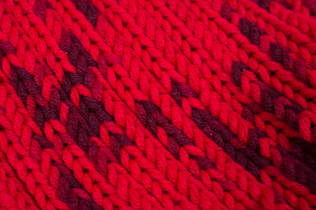 Red silk prom. I knitted a crossing pattern.