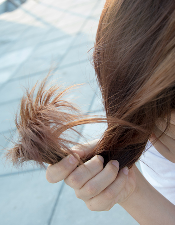 Damaged dry woman hair.の写真素材