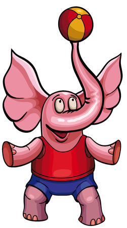 Vector illustration elephant of circus with ballのイラスト素材
