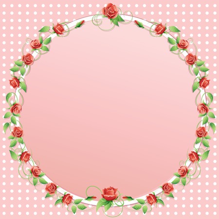 Vector illustration frame of climbing flowers and leafs.のイラスト素材