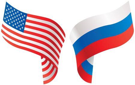 Flags of Europe and Russia. Vector illustration on white backgroundのイラスト素材