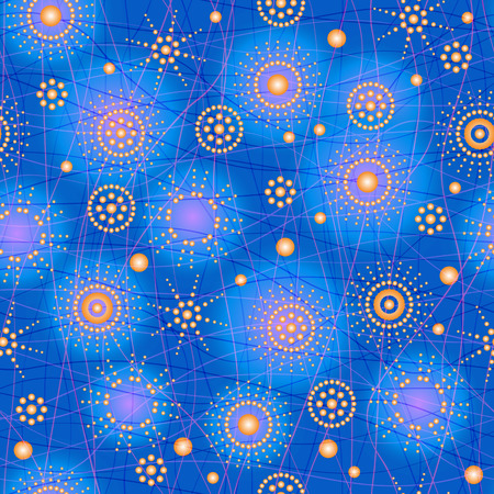 Seamless background pattern of space, night sky.のイラスト素材