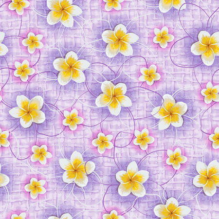 Seamless background of tlowers frangipani. Vector illustration.のイラスト素材