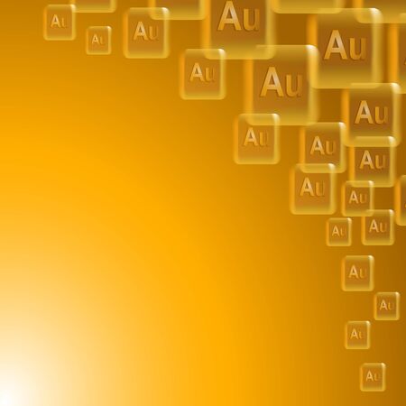 Golden pattern of flying squares with sign of aurumのイラスト素材